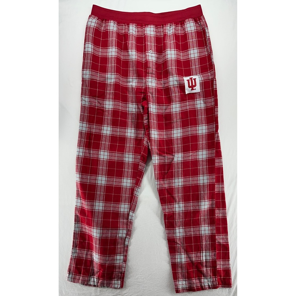 Sideline Apparel Indiana University IU Hoosiers Plaid Pajama Pants Mens Large